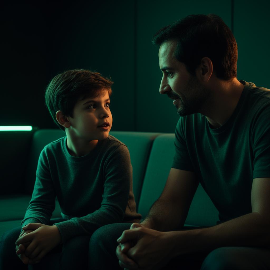 Pai conversando com filho — conexão real através do método